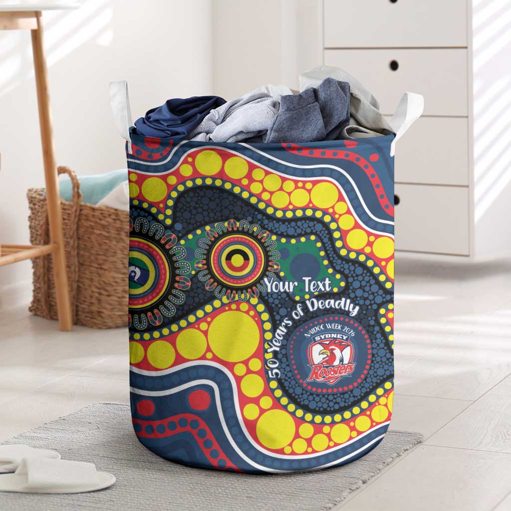 Roosters NAIDOC Week 2026 Personalised Laundry Basket 50 Years of Deadly Aboriginal Art
