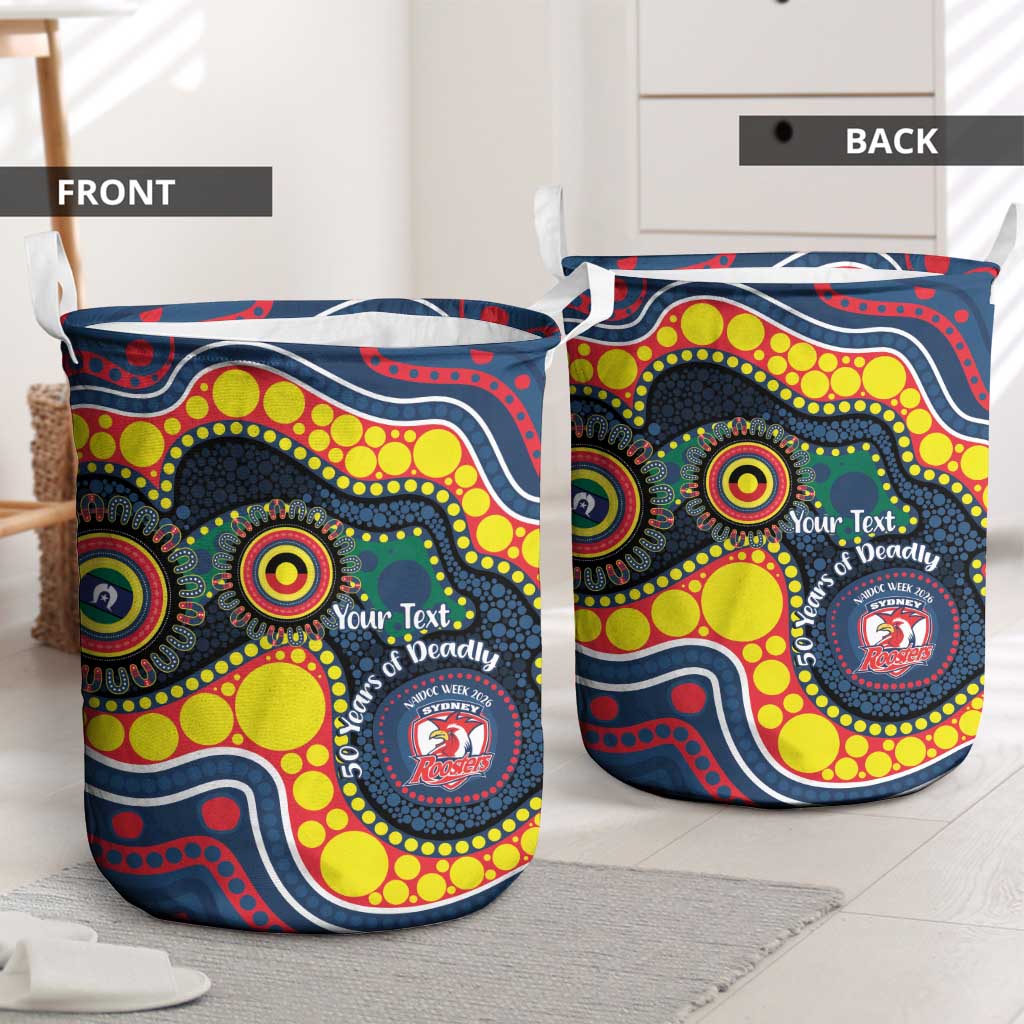 Roosters NAIDOC Week 2026 Personalised Laundry Basket 50 Years of Deadly Aboriginal Art