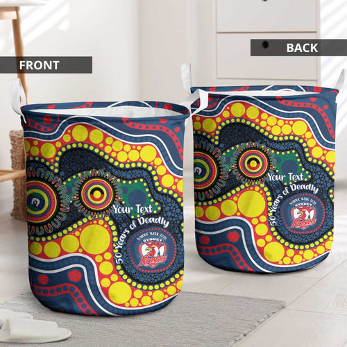 Roosters NAIDOC Week 2026 Personalised Laundry Basket 50 Years of Deadly Aboriginal Art