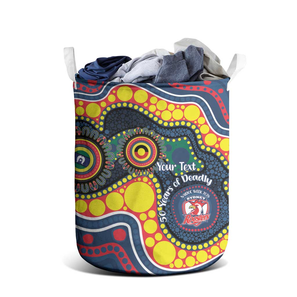 Roosters NAIDOC Week 2026 Personalised Laundry Basket 50 Years of Deadly Aboriginal Art