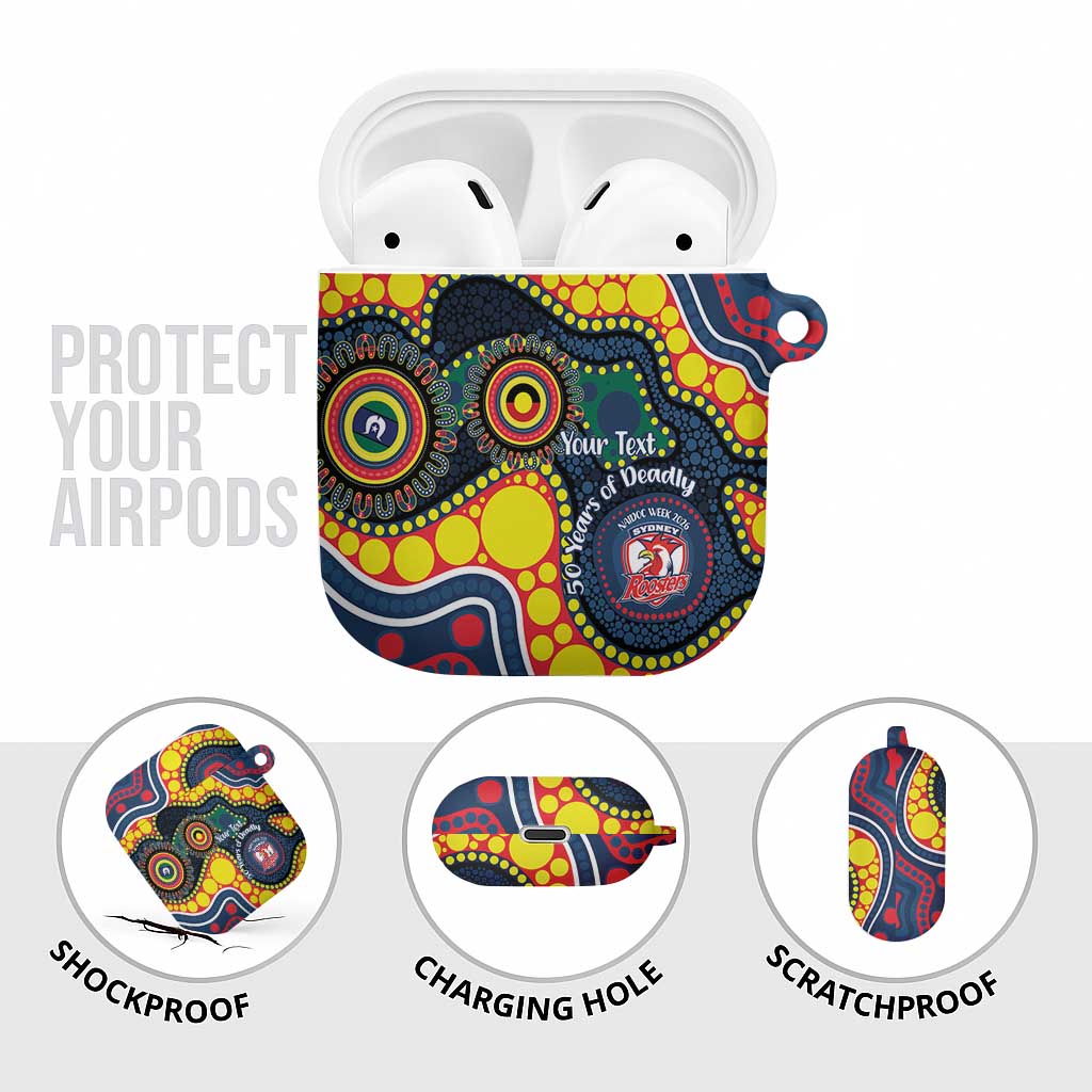 Roosters NAIDOC Week 2026 Personalised AirPods Case 50 Years of Deadly Aboriginal Art