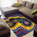 Roosters NAIDOC Week 2026 Personalised Area Rug 50 Years of Deadly Aboriginal Art