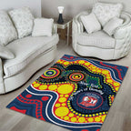 Roosters NAIDOC Week 2026 Personalised Area Rug 50 Years of Deadly Aboriginal Art