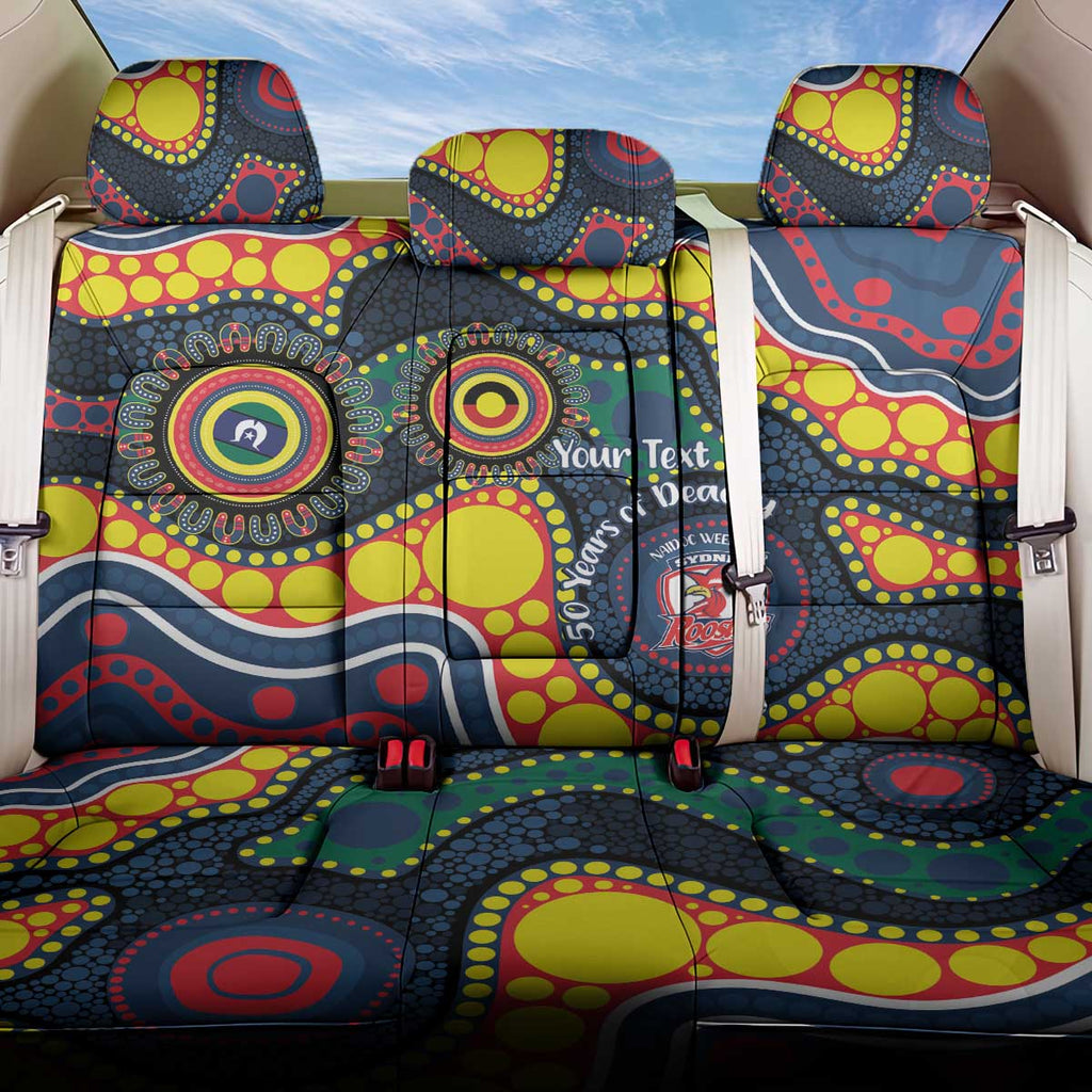 Roosters NAIDOC Week 2026 Personalised Back Car Seat Cover 50 Years of Deadly Aboriginal Art