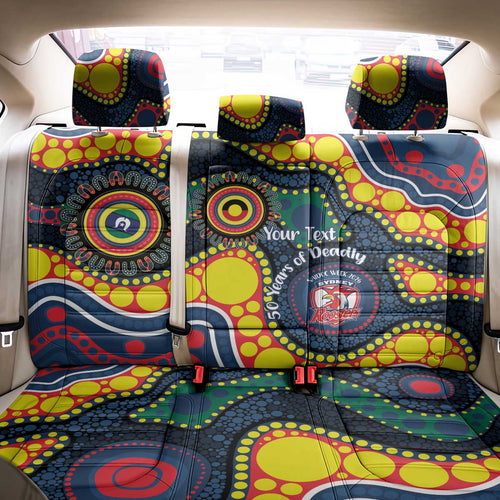 Roosters NAIDOC Week 2026 Personalised Back Car Seat Cover 50 Years of Deadly Aboriginal Art