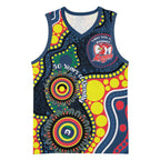 Roosters NAIDOC Week 2026 Personalised Basketball Jersey 50 Years of Deadly Aboriginal Art