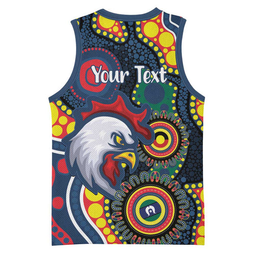 Roosters NAIDOC Week 2026 Personalised Basketball Jersey 50 Years of Deadly Aboriginal Art