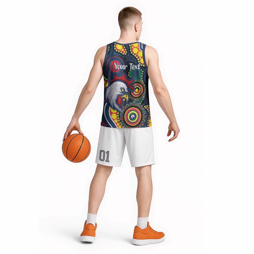 Roosters NAIDOC Week 2026 Personalised Basketball Jersey 50 Years of Deadly Aboriginal Art