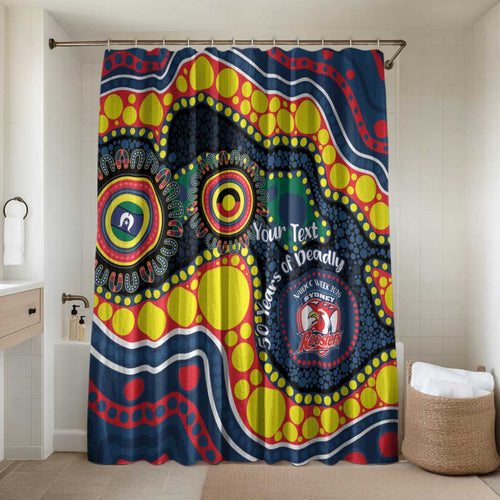 Roosters NAIDOC Week 2026 Personalised Bathroom Set 50 Years of Deadly Aboriginal Art