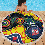 Roosters NAIDOC Week 2026 Personalised Beach Blanket 50 Years of Deadly Aboriginal Art