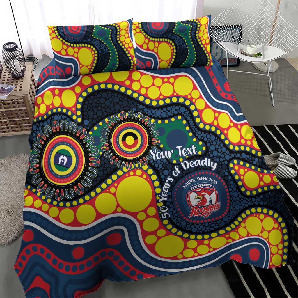 Roosters NAIDOC Week 2026 Personalised Bedding Set 50 Years of Deadly Aboriginal Art
