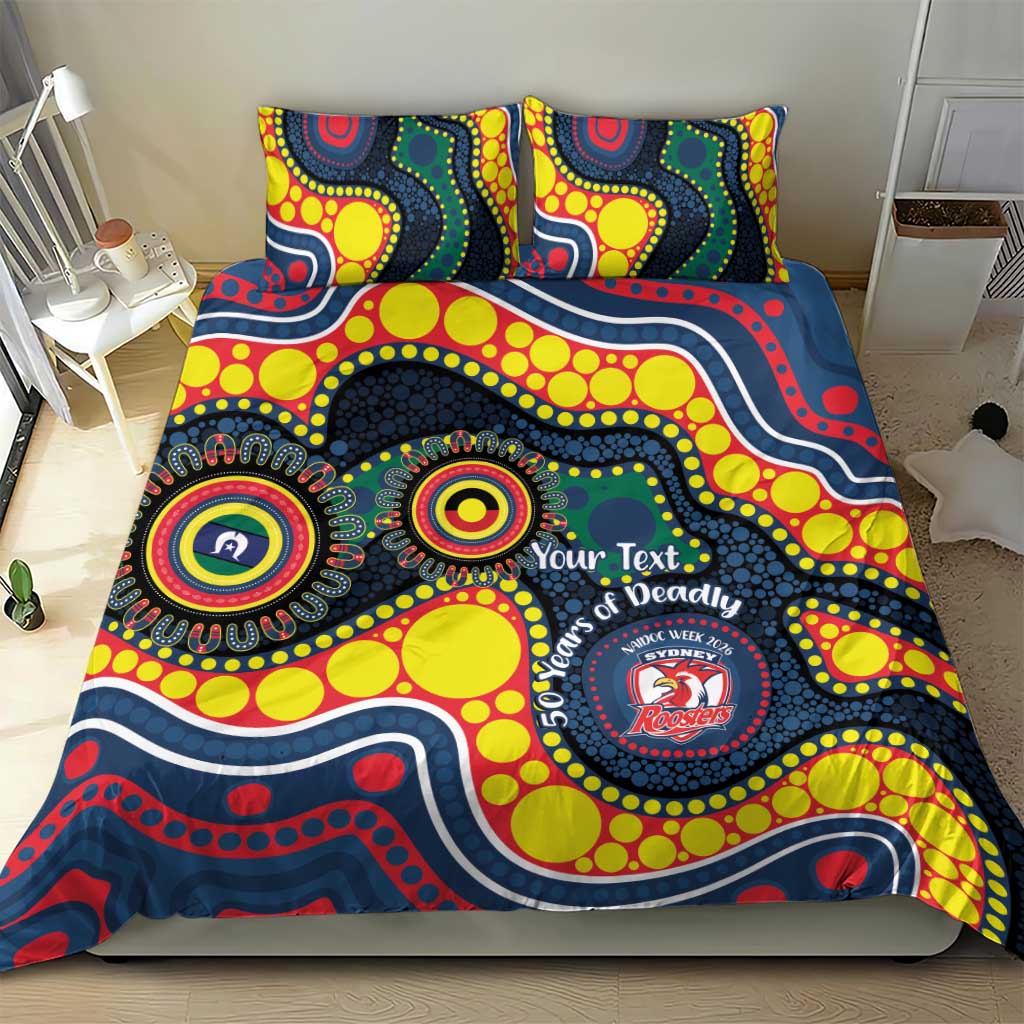 Roosters NAIDOC Week 2026 Personalised Bedding Set 50 Years of Deadly Aboriginal Art