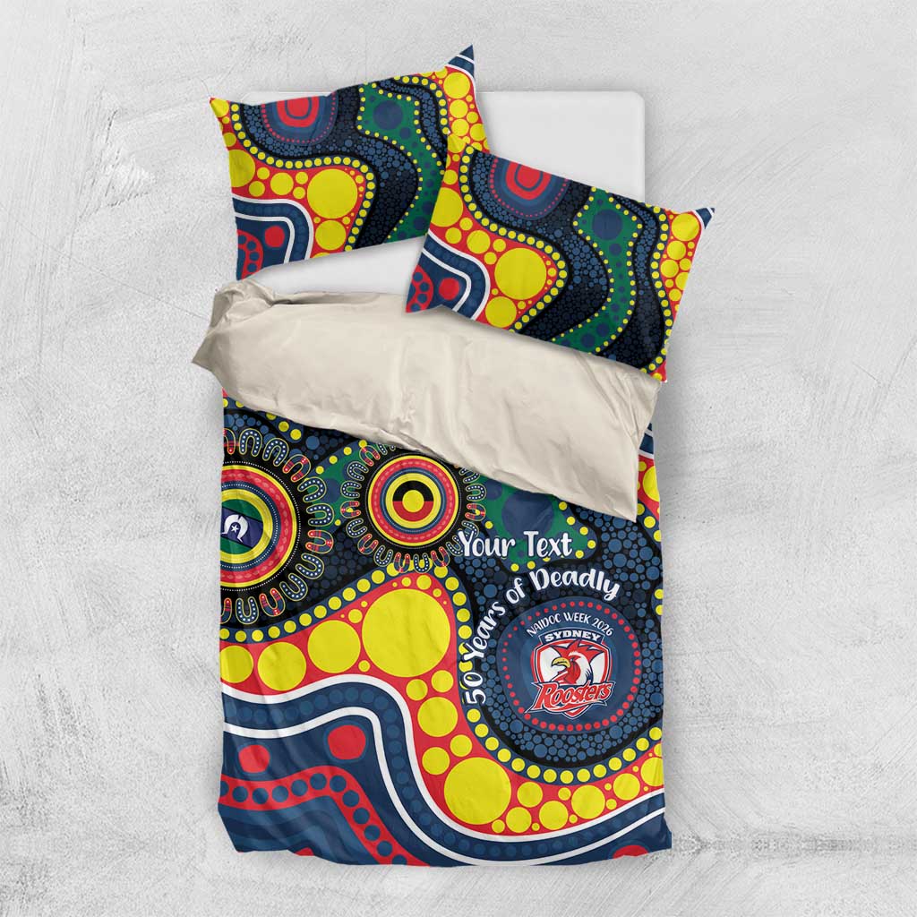 Roosters NAIDOC Week 2026 Personalised Bedding Set 50 Years of Deadly Aboriginal Art