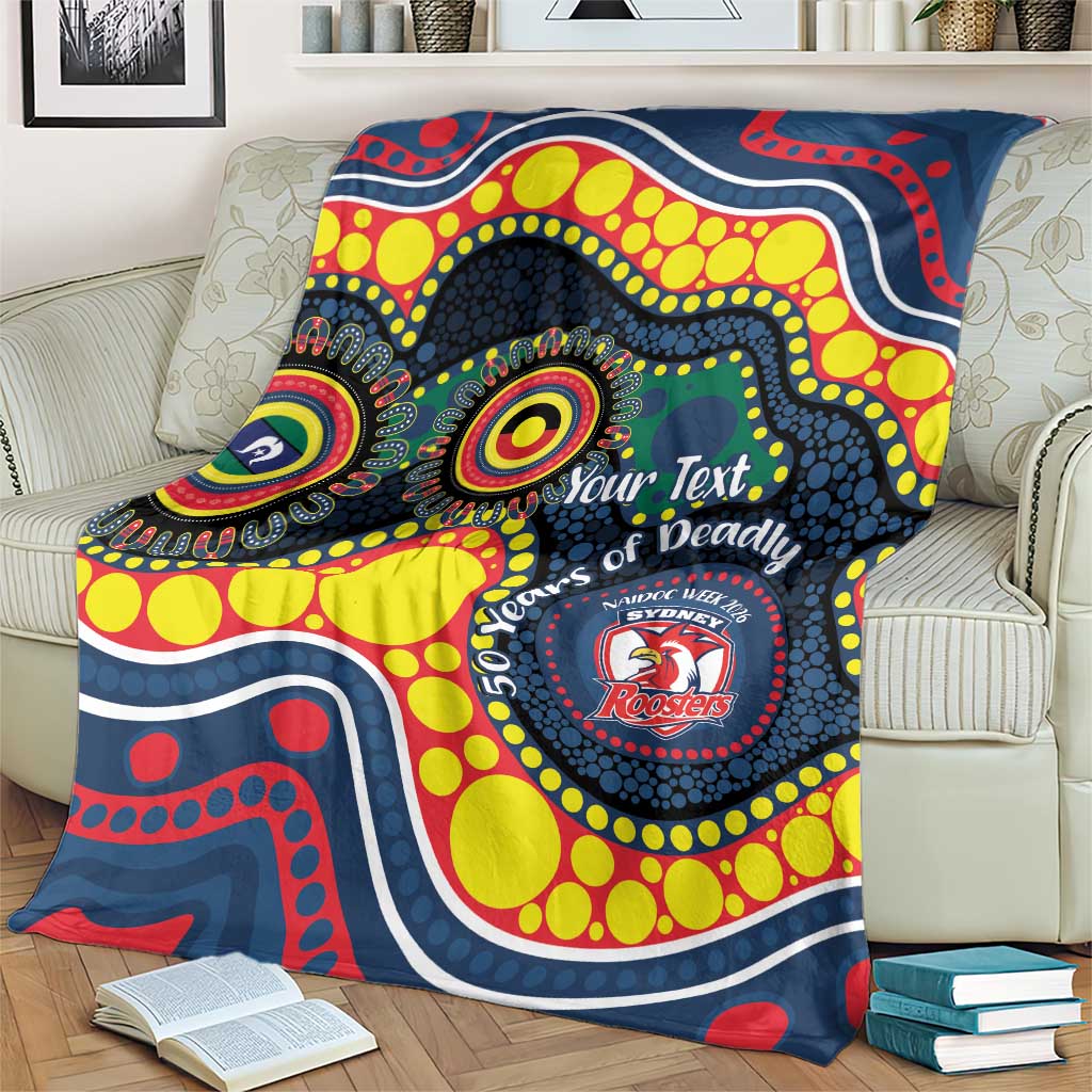 Roosters NAIDOC Week 2026 Personalised Blanket 50 Years of Deadly Aboriginal Art