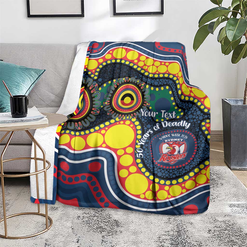 Roosters NAIDOC Week 2026 Personalised Blanket 50 Years of Deadly Aboriginal Art