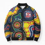 Roosters NAIDOC Week 2026 Personalised Bomber Puffer Jacket 50 Years of Deadly Aboriginal Art