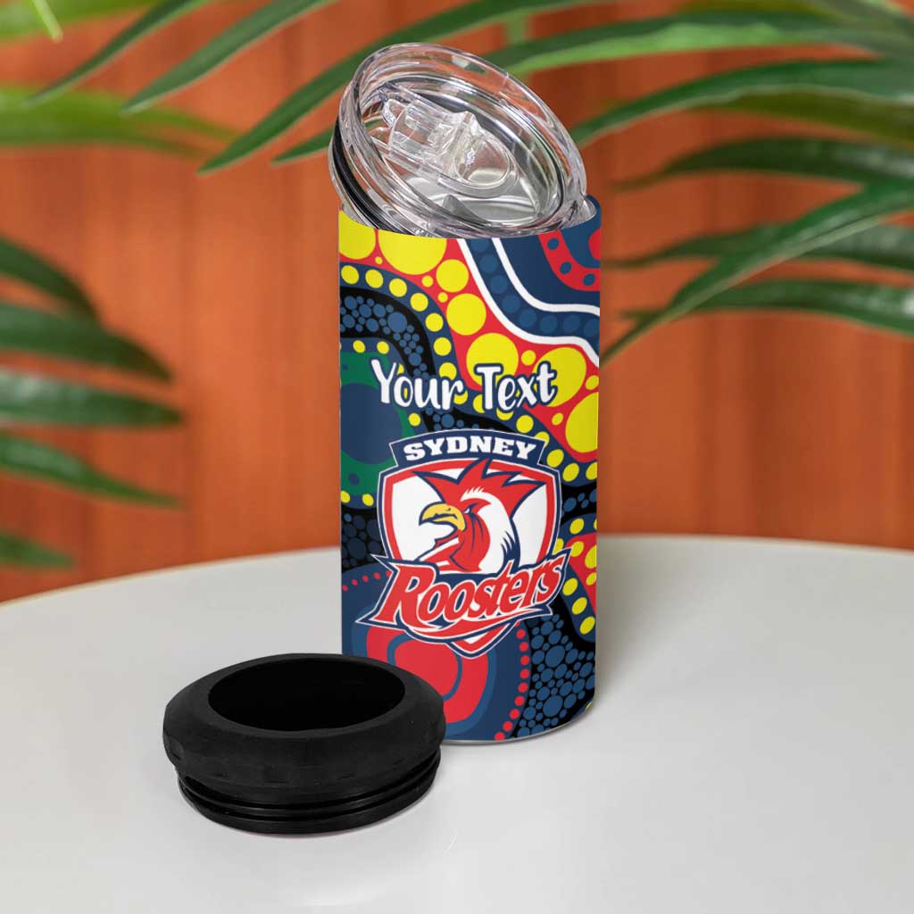 Roosters NAIDOC Week 2026 Personalised 4 in 1 Can Cooler Tumbler 50 Years of Deadly Aboriginal Art