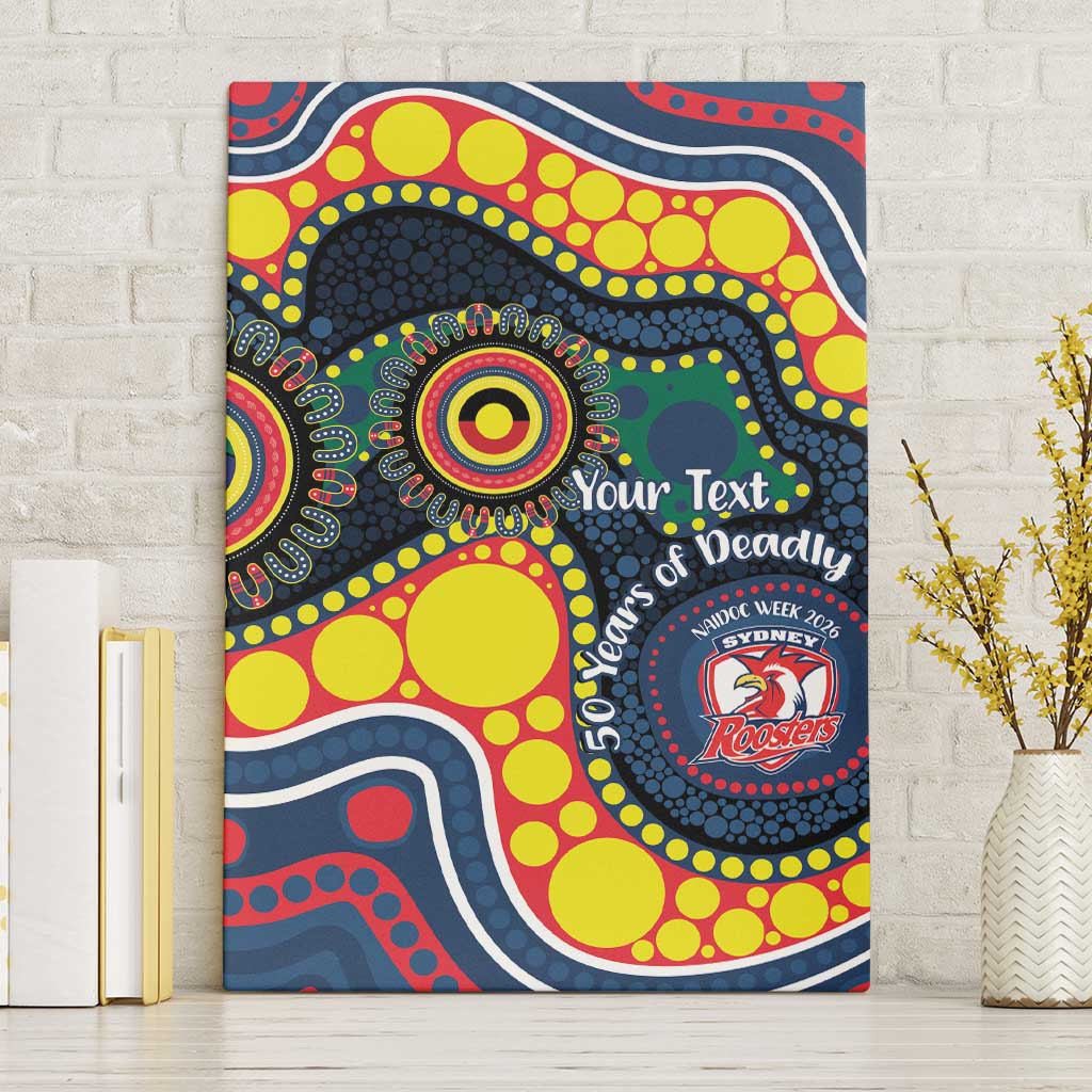 Roosters NAIDOC Week 2026 Personalised Canvas Wall Art 50 Years of Deadly Aboriginal Art