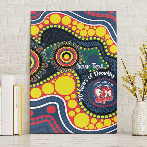 Roosters NAIDOC Week 2026 Personalised Canvas Wall Art 50 Years of Deadly Aboriginal Art