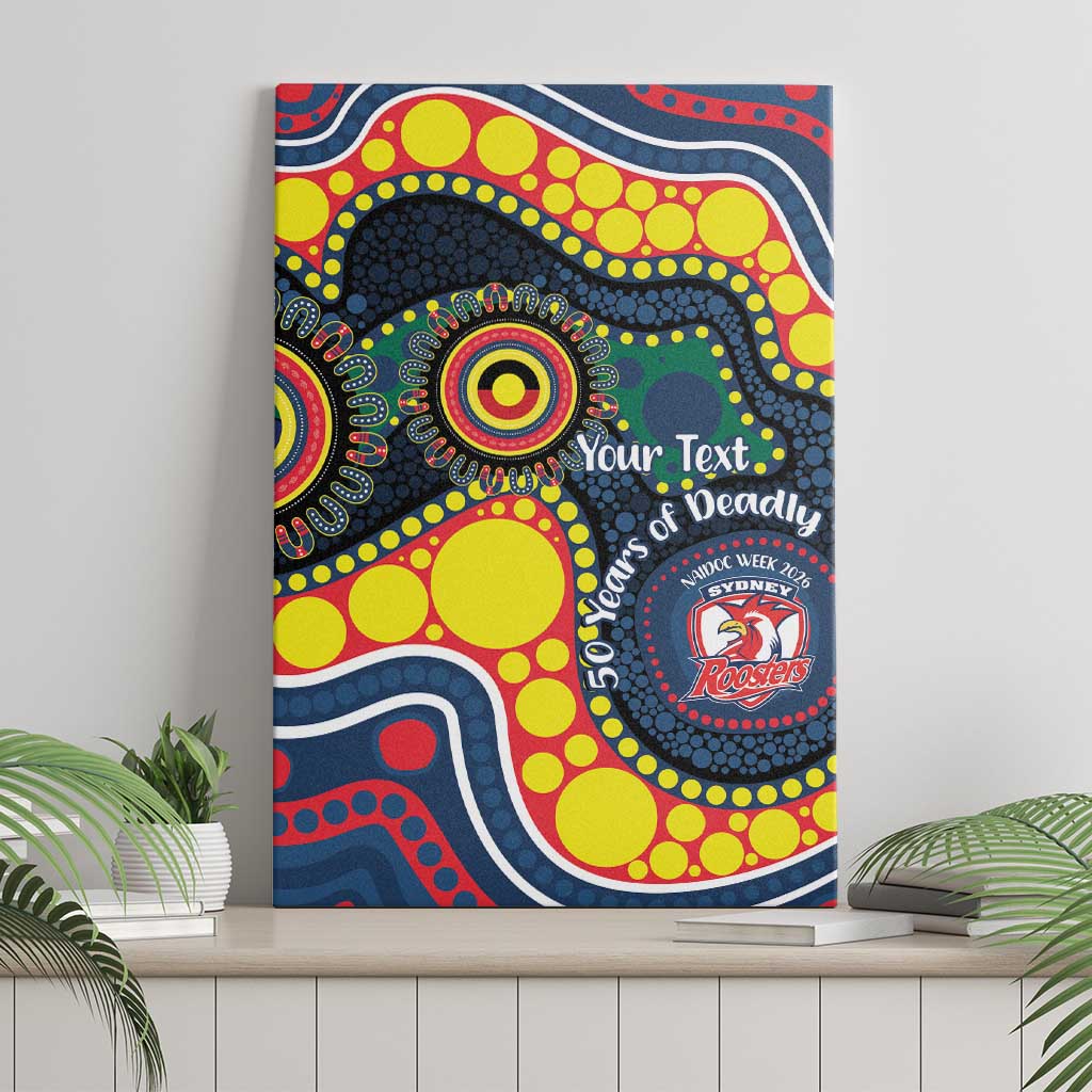 Roosters NAIDOC Week 2026 Personalised Canvas Wall Art 50 Years of Deadly Aboriginal Art