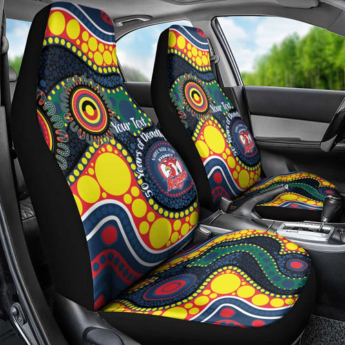Roosters NAIDOC Week 2026 Personalised Car Seat Cover 50 Years of Deadly Aboriginal Art