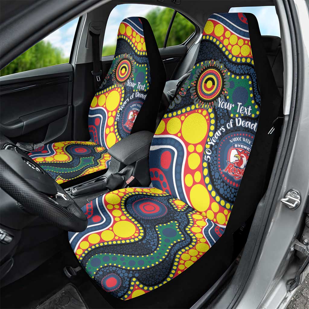Roosters NAIDOC Week 2026 Personalised Car Seat Cover 50 Years of Deadly Aboriginal Art