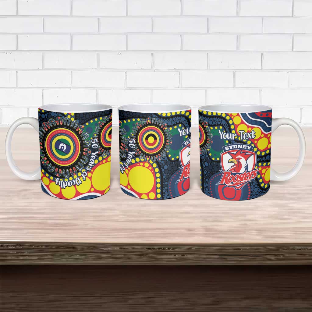 Roosters NAIDOC Week 2026 Personalised Ceramic Mug 50 Years of Deadly Aboriginal Art