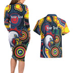 Roosters NAIDOC Week 2026 Personalised Couples Matching Long Sleeve Bodycon Dress and Hawaiian Shirt 50 Years of Deadly Aboriginal Art