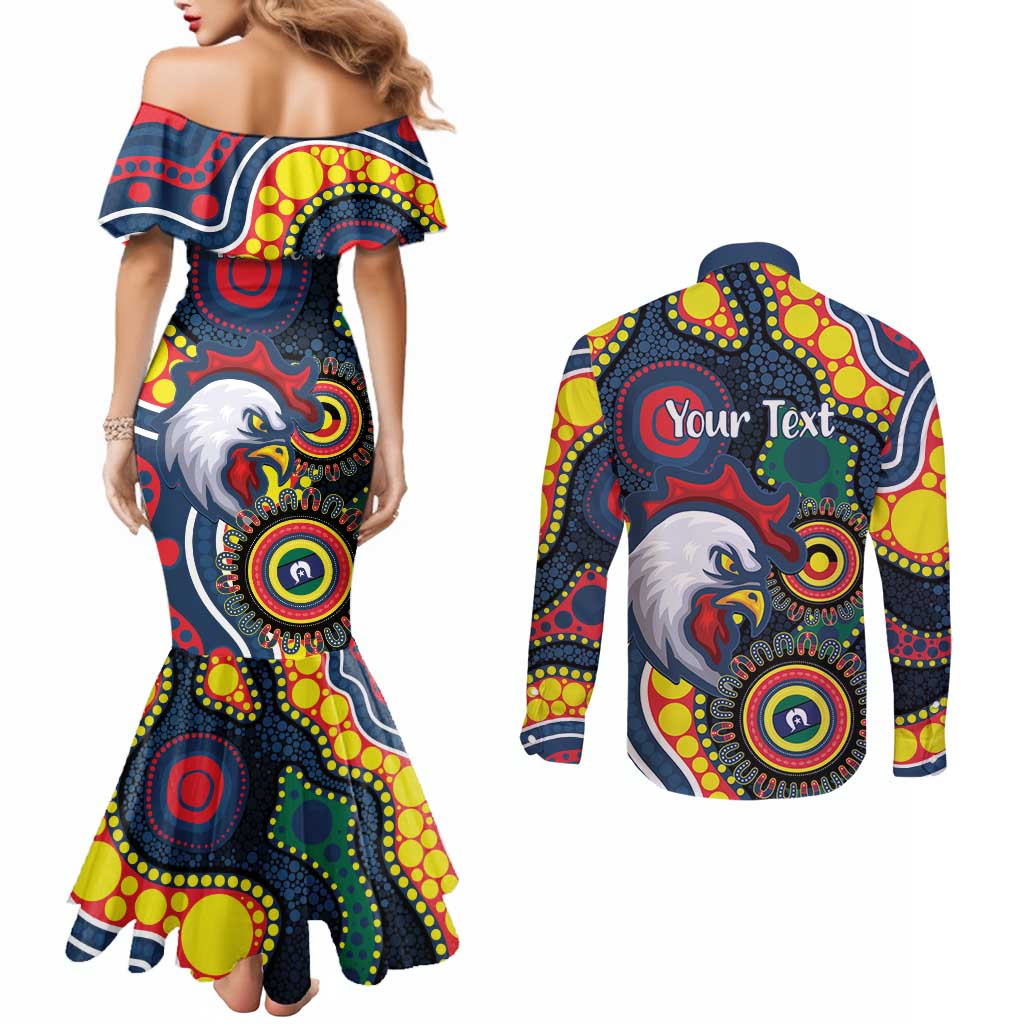 Roosters NAIDOC Week 2026 Personalised Couples Matching Mermaid Dress and Long Sleeve Button Shirt 50 Years of Deadly Aboriginal Art