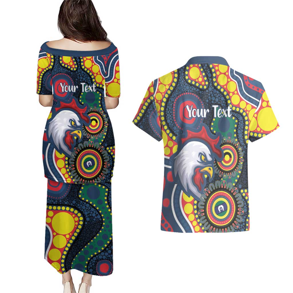 Roosters NAIDOC Week 2026 Personalised Couples Matching Puletasi and Hawaiian Shirt 50 Years of Deadly Aboriginal Art