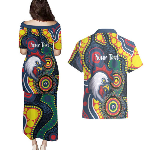 Roosters NAIDOC Week 2026 Personalised Couples Matching Puletasi and Hawaiian Shirt 50 Years of Deadly Aboriginal Art
