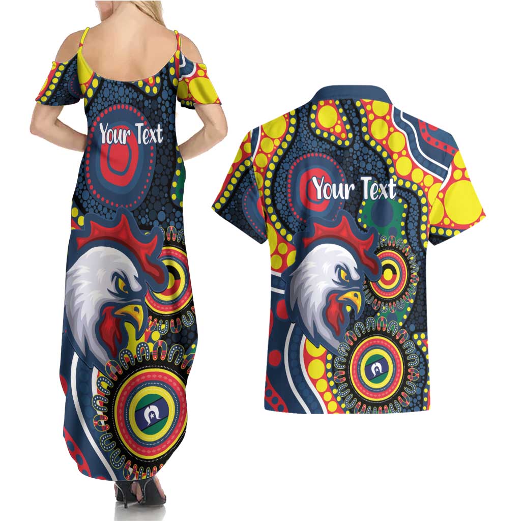 Roosters NAIDOC Week 2026 Personalised Couples Matching Summer Maxi Dress and Hawaiian Shirt 50 Years of Deadly Aboriginal Art