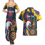 Roosters NAIDOC Week 2026 Personalised Couples Matching Summer Maxi Dress and Hawaiian Shirt 50 Years of Deadly Aboriginal Art