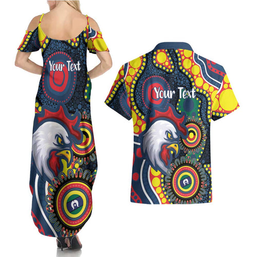 Roosters NAIDOC Week 2026 Personalised Couples Matching Summer Maxi Dress and Hawaiian Shirt 50 Years of Deadly Aboriginal Art