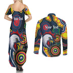 Roosters NAIDOC Week 2026 Personalised Couples Matching Summer Maxi Dress and Long Sleeve Button Shirt 50 Years of Deadly Aboriginal Art