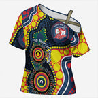 Roosters NAIDOC Week 2026 Personalised Cross Shoulder Shirt 50 Years of Deadly Aboriginal Art