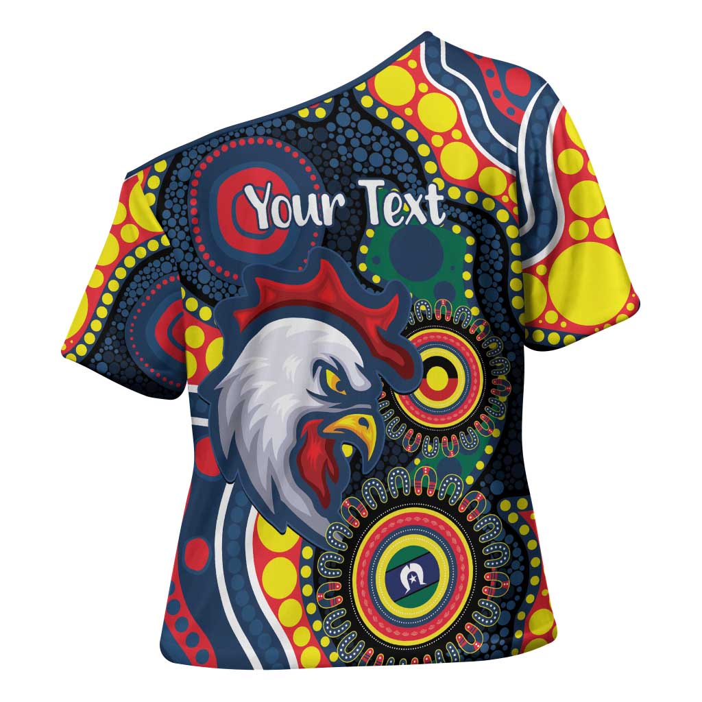 Roosters NAIDOC Week 2026 Personalised Cross Shoulder Shirt 50 Years of Deadly Aboriginal Art