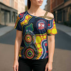 Roosters NAIDOC Week 2026 Personalised Cross Shoulder Shirt 50 Years of Deadly Aboriginal Art