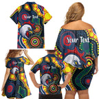 Roosters NAIDOC Week 2026 Personalised Family Matching Off Shoulder Short Dress and Hawaiian Shirt 50 Years of Deadly Aboriginal Art