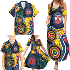 Roosters NAIDOC Week 2026 Personalised Family Matching Summer Maxi Dress and Hawaiian Shirt 50 Years of Deadly Aboriginal Art