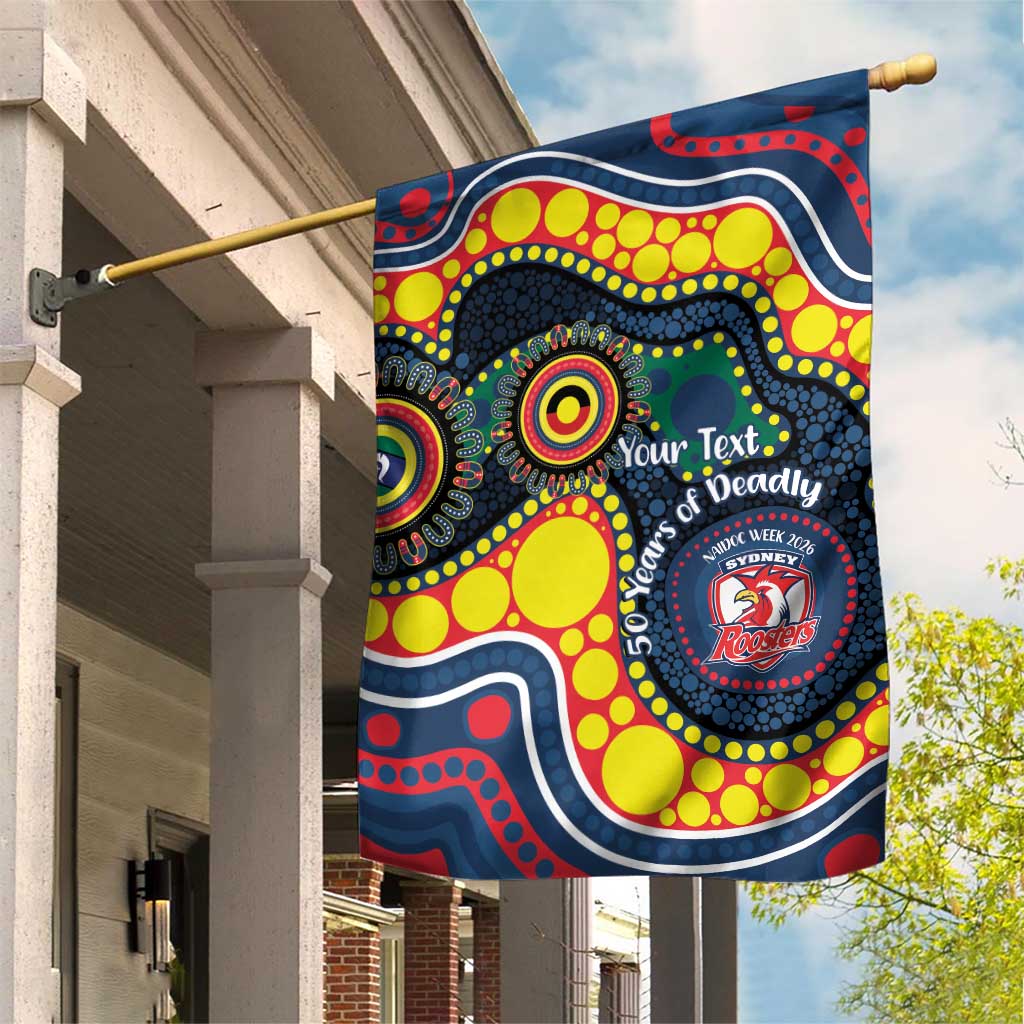 Roosters NAIDOC Week 2026 Personalised Garden Flag 50 Years of Deadly Aboriginal Art