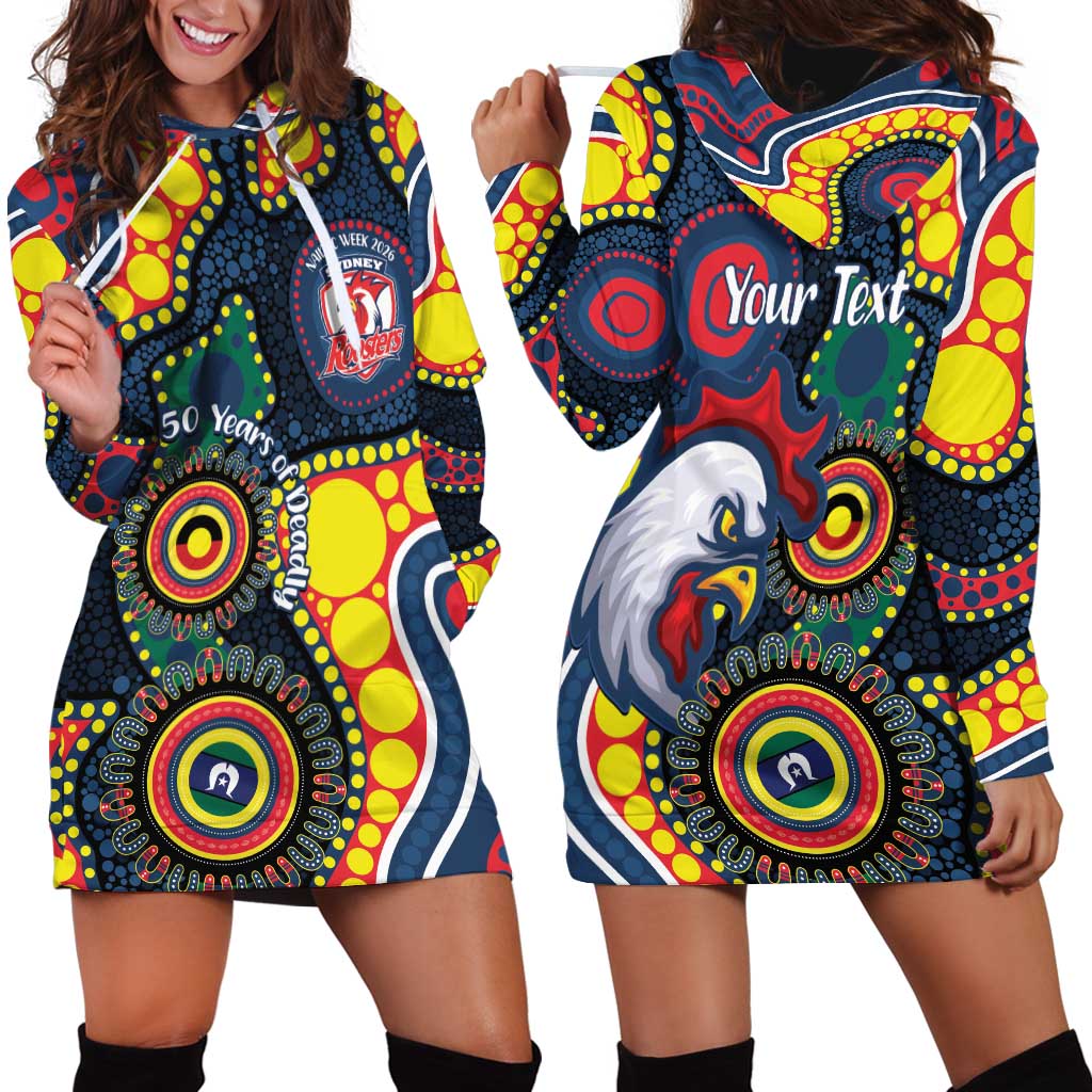 Roosters NAIDOC Week 2026 Personalised Hoodie Dress 50 Years of Deadly Aboriginal Art