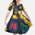 Roosters NAIDOC Week 2026 Personalised Kid Short Sleeve Dress 50 Years of Deadly Aboriginal Art