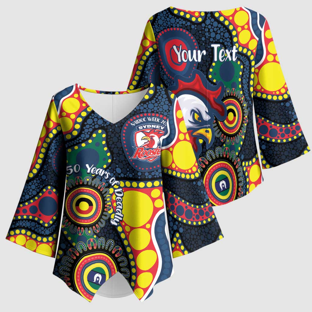 Roosters NAIDOC Week 2026 Personalised Kimono Sleeve Blouse 50 Years of Deadly Aboriginal Art