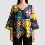 Roosters NAIDOC Week 2026 Personalised Kimono Sleeve Blouse 50 Years of Deadly Aboriginal Art