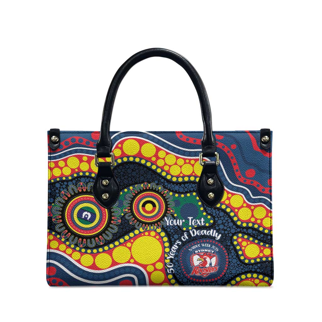 Roosters NAIDOC Week 2026 Personalised Leather Bag 50 Years of Deadly Aboriginal Art