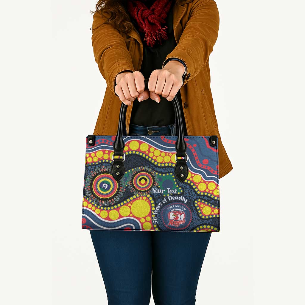 Roosters NAIDOC Week 2026 Personalised Leather Bag 50 Years of Deadly Aboriginal Art