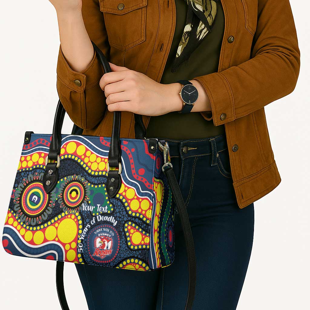 Roosters NAIDOC Week 2026 Personalised Leather Bag 50 Years of Deadly Aboriginal Art