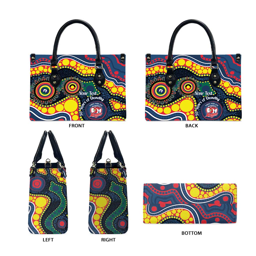 Roosters NAIDOC Week 2026 Personalised Leather Bag 50 Years of Deadly Aboriginal Art