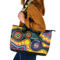 Roosters NAIDOC Week 2026 Personalised Leather Tote Bag 50 Years of Deadly Aboriginal Art
